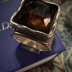 Silpada Smoky Brown Faceted Square Stone Ring